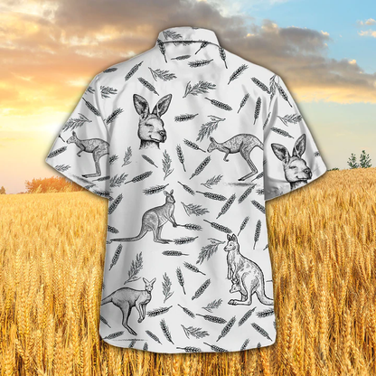 Kangaroo Pattern - Hawaiian Shirt, Kangaroo Aloha Shirts, Gift for Kangaroo lovers HO2337