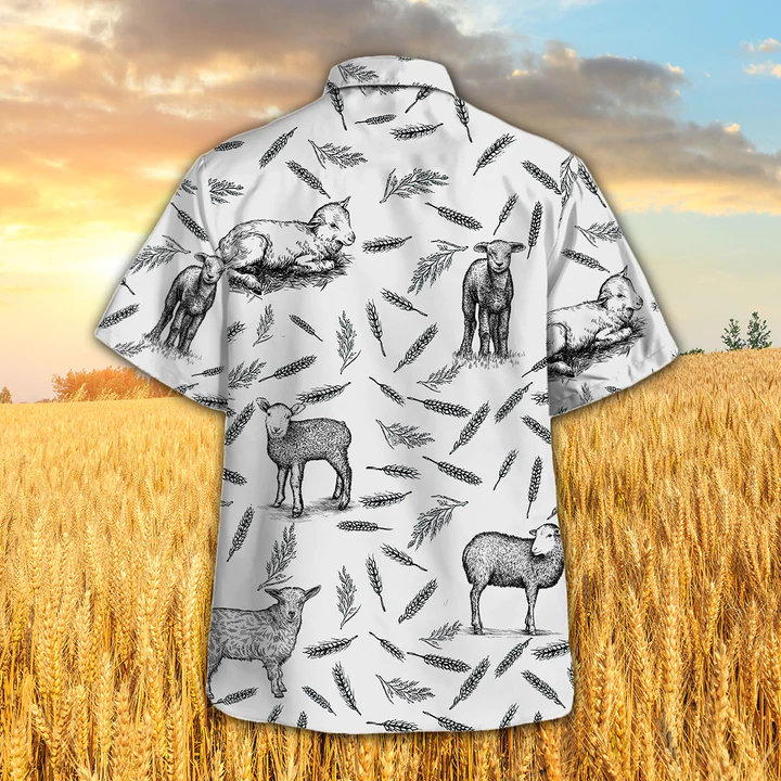 Lamb Pattern Hawaiian Shirt for Men, Women HO2343