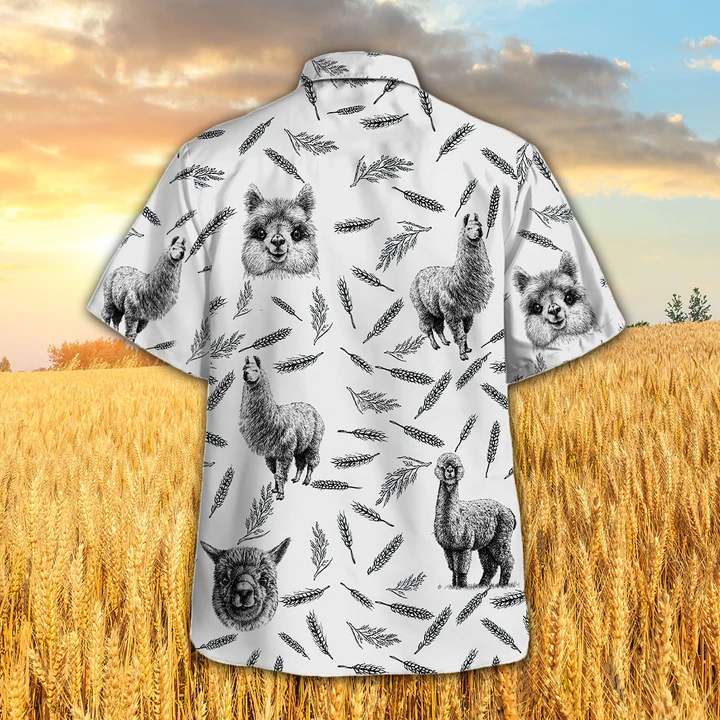 Llama Pattern Hawaiian Shirt, Llama Summer Hawaiian Shirt HO2342