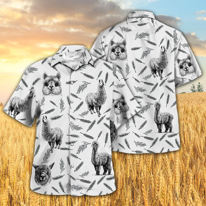 Llama Pattern Hawaiian Shirt, Llama Summer Hawaiian Shirt HO2342