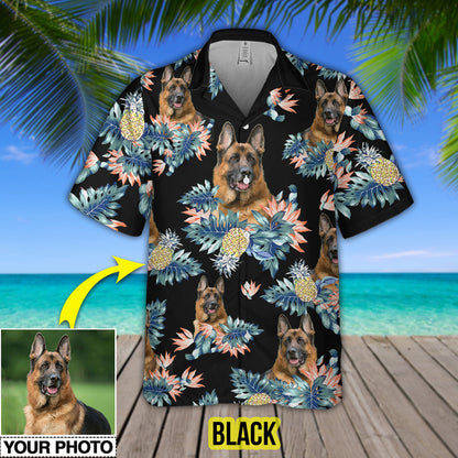 Custom Your Photo Dog Pineapple Hawaiian Shirt, Personalized Hawaiian Shirt for Men Women, Dog Cat Lover Shirt HO4334