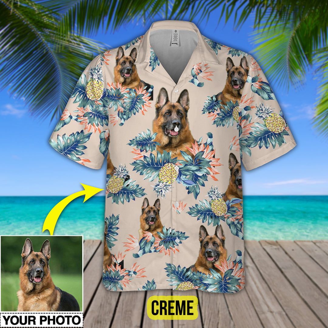 Custom Your Photo Dog Pineapple Hawaiian Shirt, Personalized Hawaiian Shirt for Men Women, Dog Cat Lover Shirt HO4334