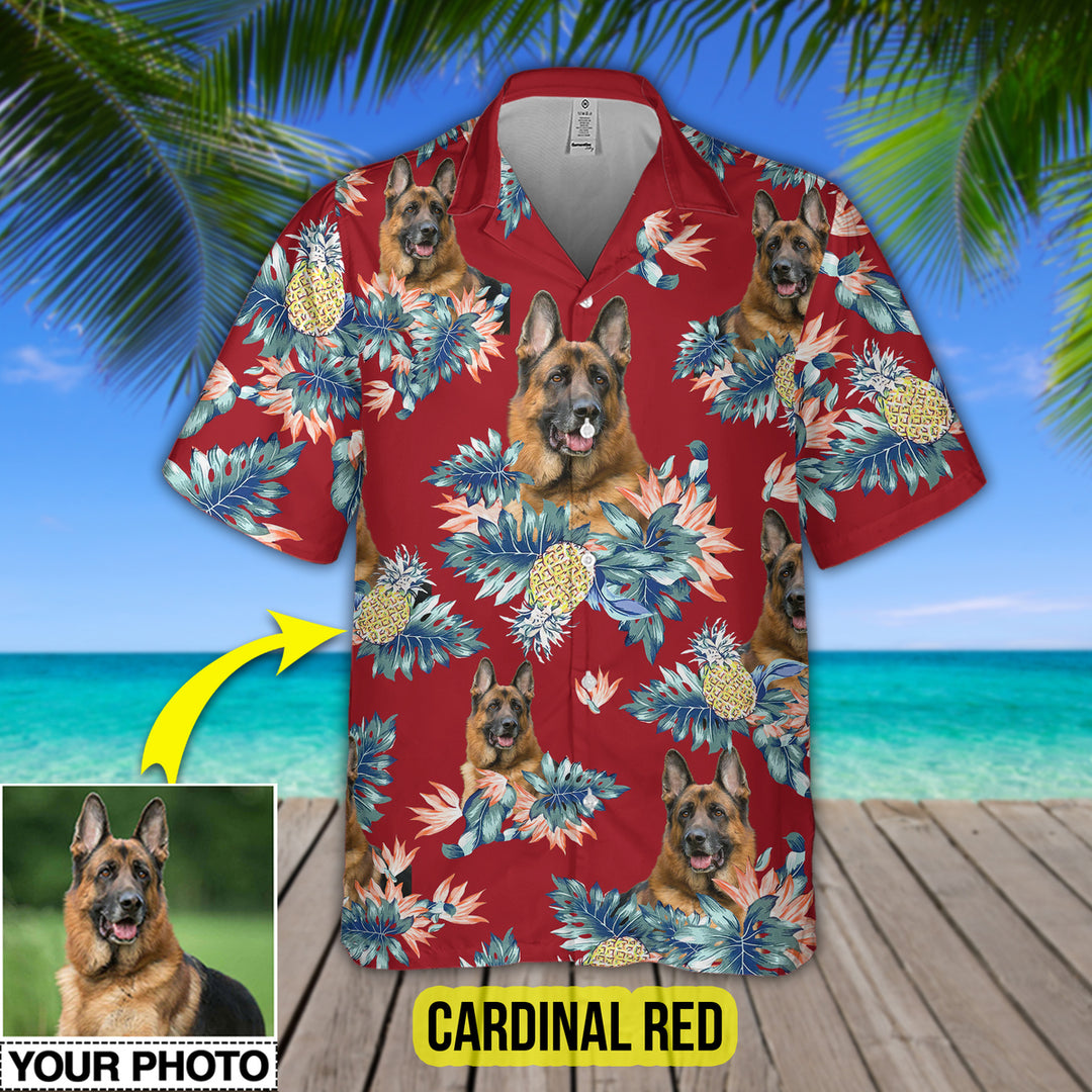 Custom Your Photo Dog Pineapple Hawaiian Shirt, Personalized Hawaiian Shirt for Men Women, Dog Cat Lover Shirt HO4334