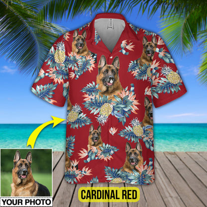 Custom Your Photo Dog Pineapple Hawaiian Shirt, Personalized Hawaiian Shirt for Men Women, Dog Cat Lover Shirt HO4334