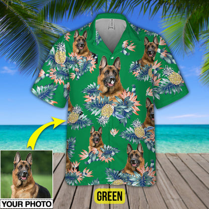 Custom Your Photo Dog Pineapple Hawaiian Shirt, Personalized Hawaiian Shirt for Men Women, Dog Cat Lover Shirt HO4334