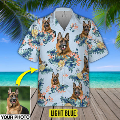 Custom Your Photo Dog Pineapple Hawaiian Shirt, Personalized Hawaiian Shirt for Men Women, Dog Cat Lover Shirt HO4334