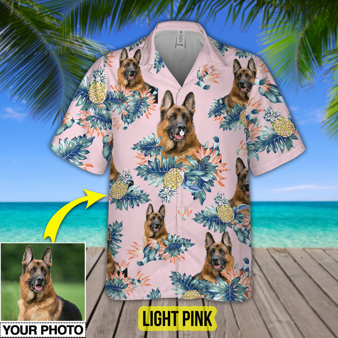Custom Your Photo Dog Pineapple Hawaiian Shirt, Personalized Hawaiian Shirt for Men Women, Dog Cat Lover Shirt HO4334