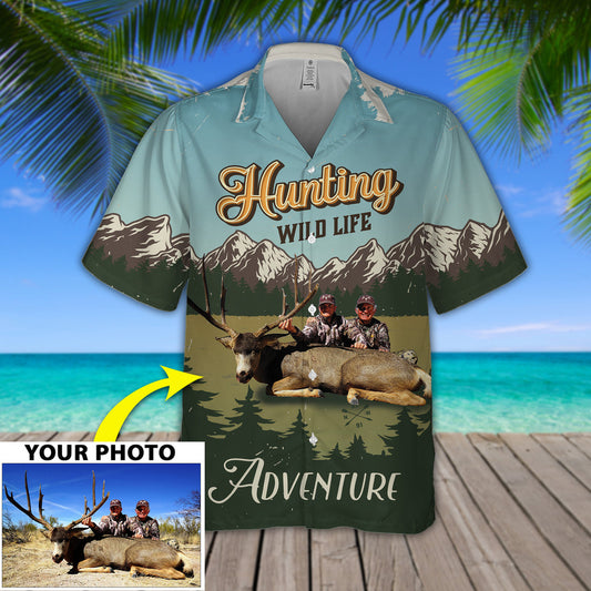 Custom Image Hunting Hawaiian Shirt, Hunting Wild Life Shirt, Hawaiian Shirt for Men HO4233