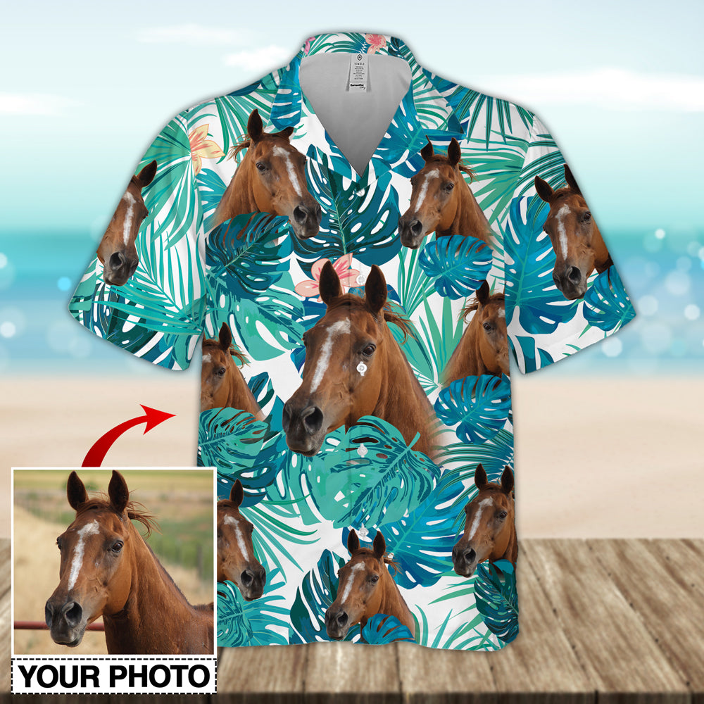 Custom Horse Image Seamless Hawaiian Shirt, Personalized Hawaiian Shirt for Men Women, Shirt for Horse Lover HO4289