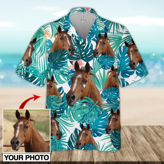 Custom Horse Image Seamless Hawaiian Shirt, Personalized Hawaiian Shirt for Men Women, Shirt for Horse Lover HO4289