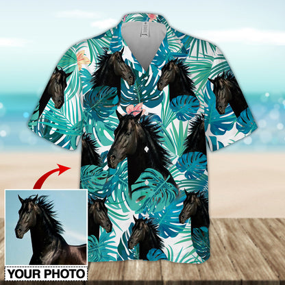 Custom Horse Image Seamless Hawaiian Shirt, Personalized Hawaiian Shirt for Men Women, Shirt for Horse Lover HO4289