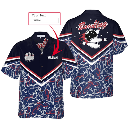 Bowling Pattern Custom Name Hawaiian Shirt, Personalized Colorful Summer Aloha Shirt For Men Women, Perfect Gift For Friend, Family, Bowling Lovers HO4041