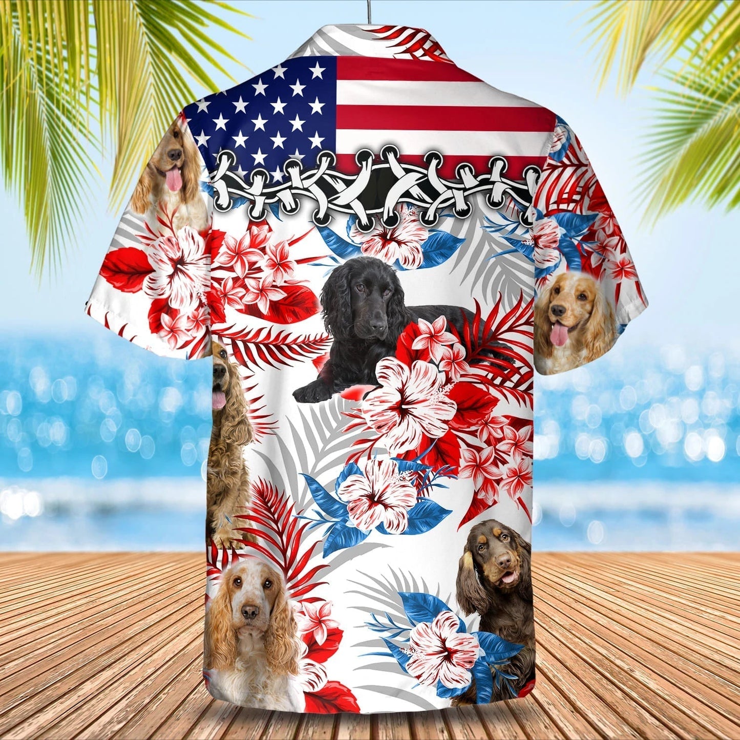 English Cocker Spaniel Hawaiian Shirt, Summer aloha shirt, Men Hawaiian shirt, Gift for summer HO0794