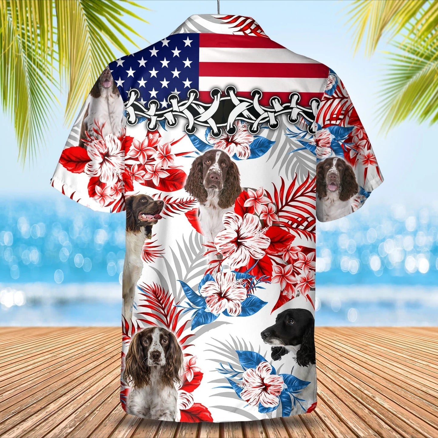 English Springer Spaniel Hawaiian Shirt, Summer aloha shirt, Men Hawaiian shirt, Gift for summer HO0796
