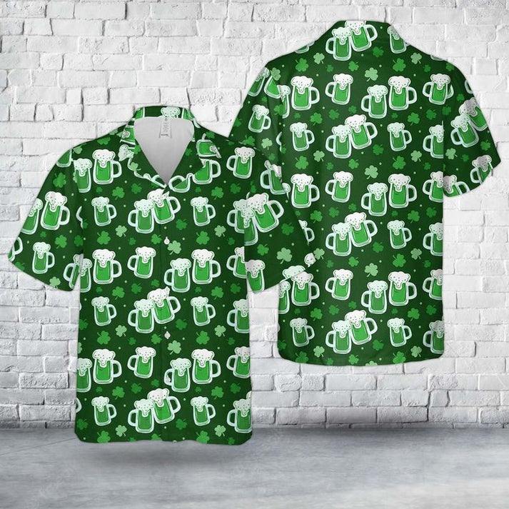 Irish St Patrick's Day Beer Hawaiian Shirt, Hawaiian Shirt for Men Dad HO0446