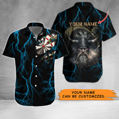 Customized Name Darts Hawaiian Shirt, Personalized Name Darts And Viking Hawaiian Shirts - Gift For Darts Lovers HO3459