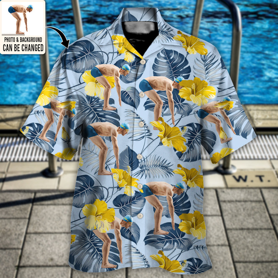 Swimming You Want Tropical Style Custom Photo - Hawaiian Shirt - Personalized Photo Gifts HO4264
