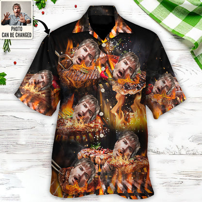 BBQ Grill Funny Style Custom Photo - Hawaiian Shirt - Personalized Photo Gifts, Summer Shirt HO4261