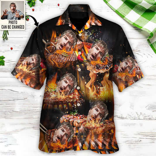 BBQ Grill Funny Style Custom Photo - Hawaiian Shirt - Personalized Photo Gifts, Summer Shirt HO4261