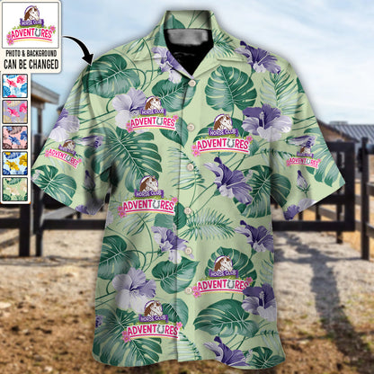 Horse Club You Want Tropical Style Custom Photo - Hawaiian Shirt - Personalized Photo Gifts, Shirt for Horse Club HO4274