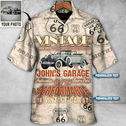Route 66 Vintage Car Take Me On A Road Trip Custom Photo Personalized - Hawaiian Shirt - Personalized Photo Gifts HO4281