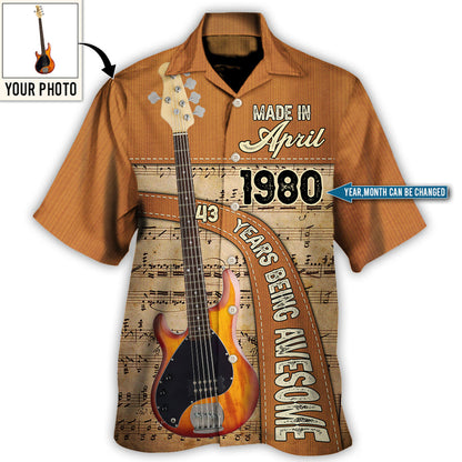 Guitar Lover Years Of Being Awesome Custom Photo Personalized - Hawaiian Shirt - Personalized Photo Gifts, Custom Photo Gifts, Personalized Gifts Ideas HO4270