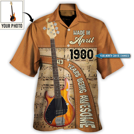 Guitar Lover Years Of Being Awesome Custom Photo Personalized - Hawaiian Shirt - Personalized Photo Gifts, Custom Photo Gifts, Personalized Gifts Ideas HO4270