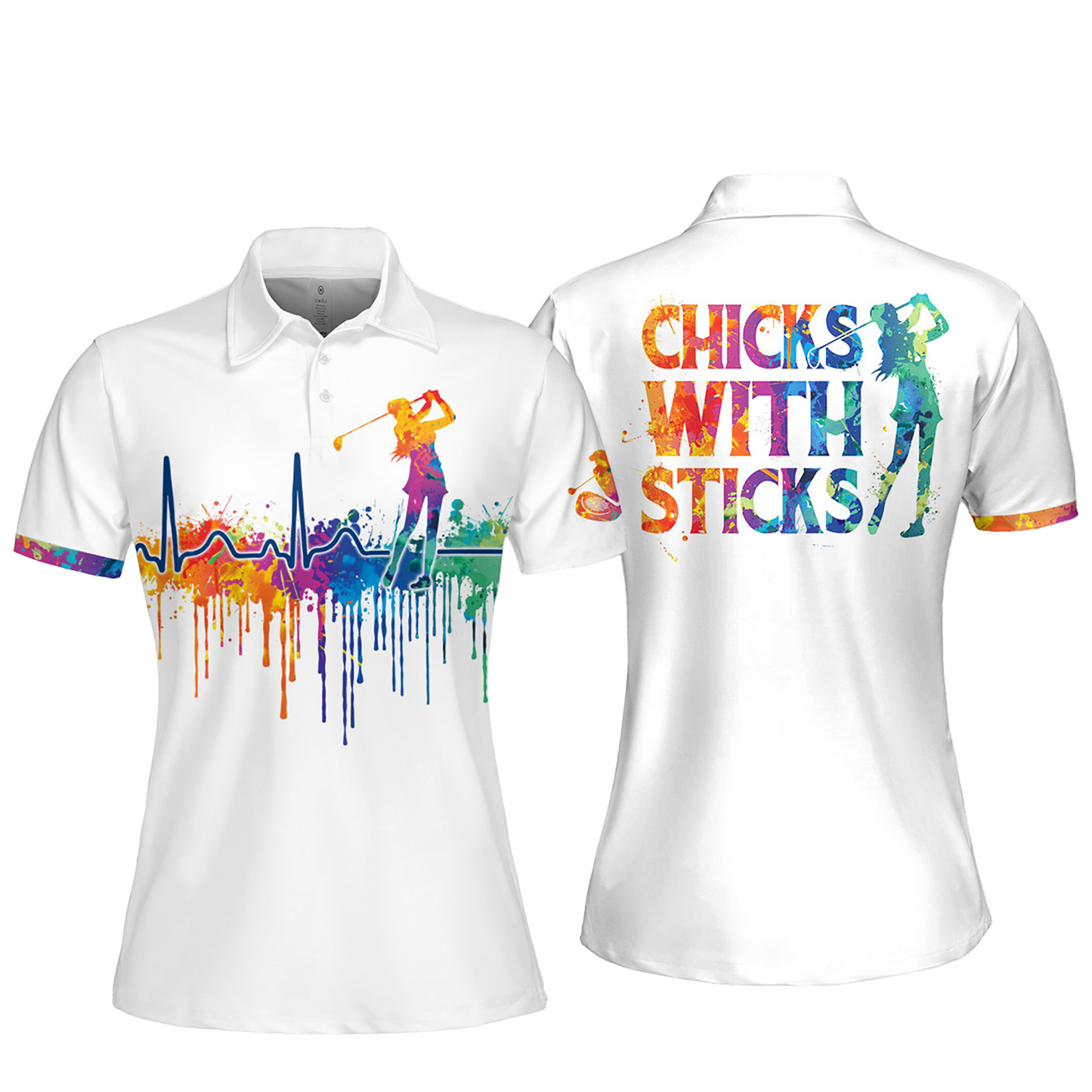 Chicks With Sticks Women Sleeveless Polo Shirt, Short Sleeve Polo Shirt H0053