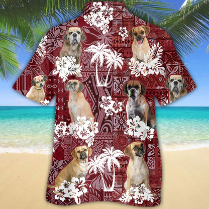 Portuguese Water Dog Red Hawaiian Shirt, Gift for Dog Lover Shirts, Men's Hawaiian shirt, Summer Hawaiian Aloha Shirt HO1221