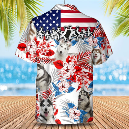 Husky Hawaiian Shirt - Gift for Summer, Summer aloha shirt, Hawaiian shirt for Men and women HO0673