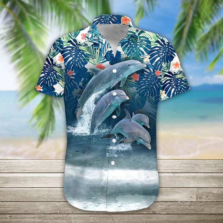 3D Dolphin Hawaii Shirt, Hawaiian shirt for men, women HO1099