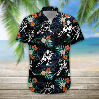 3D Hockey Hawaii Shirt, Mens Hawaiian Aloha Beach Shirt, Hawaiian Shirts for Men HO1089