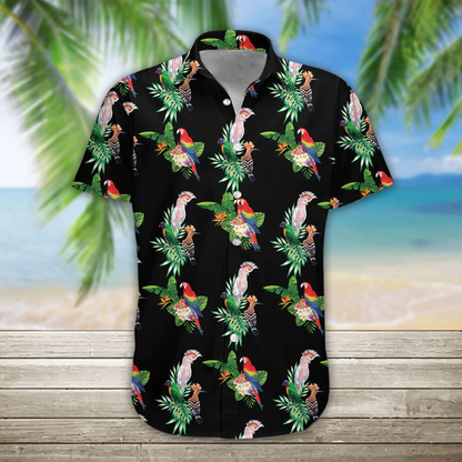 3D Summer Parrot flower Hawaiian Shirt, Hawaiian shirt for men, women HO1106
