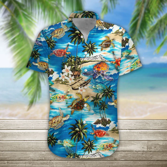 3D Sea Turtle Hawaii Shirt, Mens Hawaiian Aloha Beach Shirt, Hawaiian Shirts for Men HO0092