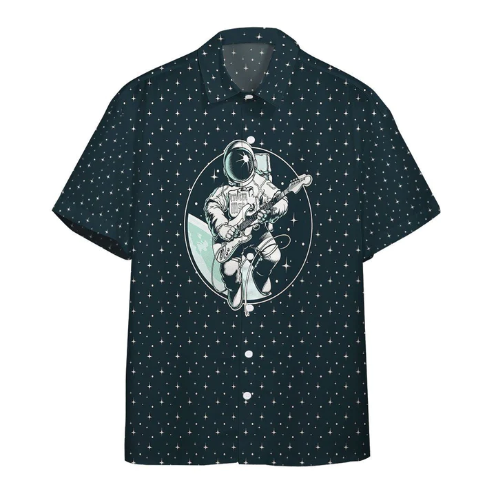 3D Astronaut Playing Guitar Custom Hawaii Shirt for men and women HO0535