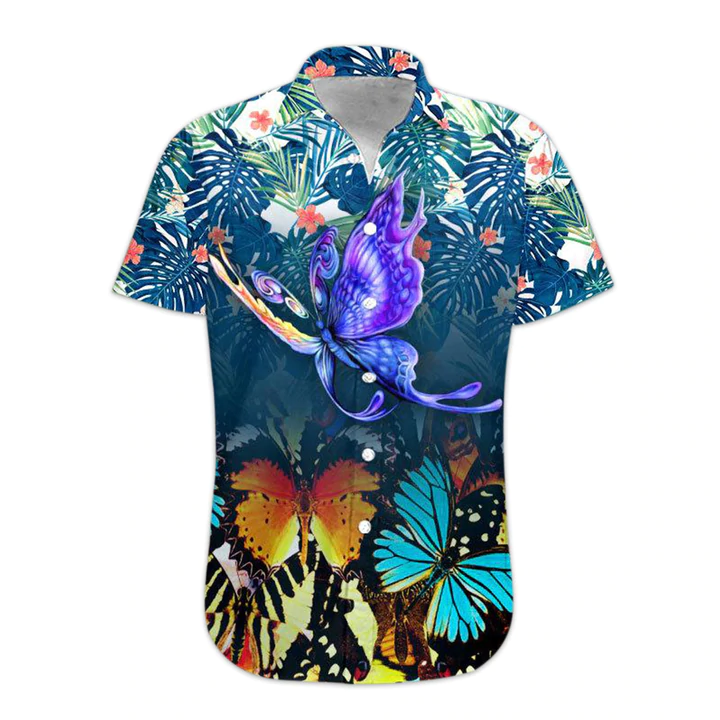 3D Butterfly Hawaii Shirt, Hawaiian Shirt Casual Button Down Shirts Short Sleeve, Hawaiian shirt for men, women HO1098