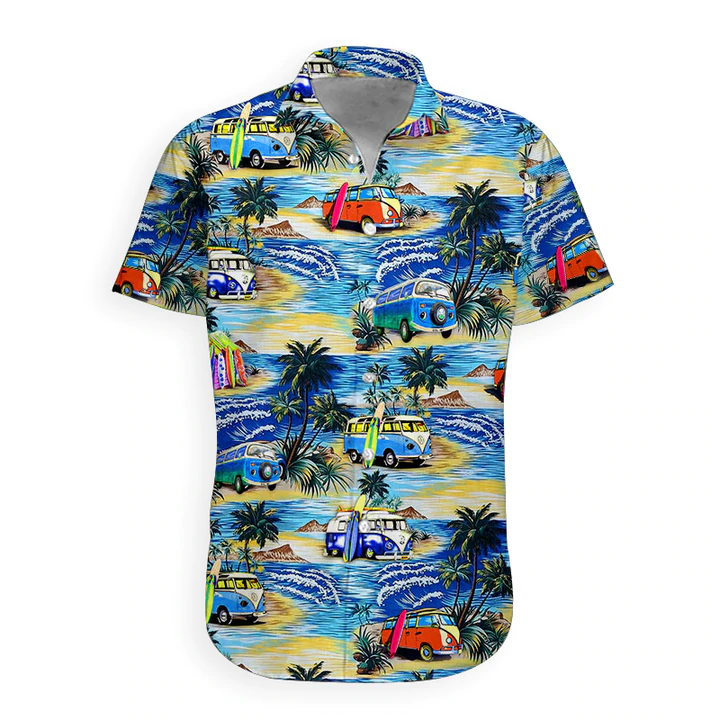 3D Campervan Hawaii Shirt, Mens Hawaiian Aloha Beach Shirt, Hawaiian Shirts for Men HO1088