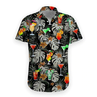 3D Cocktail Hawaiian Shirt, Men's Hawaiian Aloha Beach Shirt HO1105