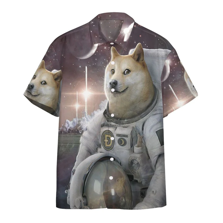 3D Doge To The Moon Custom hawaiian shirt HO0533