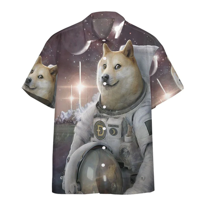 3D Doge To The Moon Custom hawaiian shirt HO0533