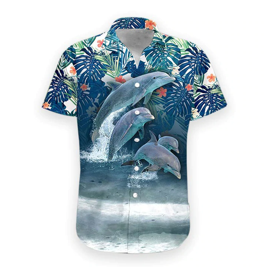 3D Dolphin Hawaii Shirt, Hawaiian shirt for men, women HO1099