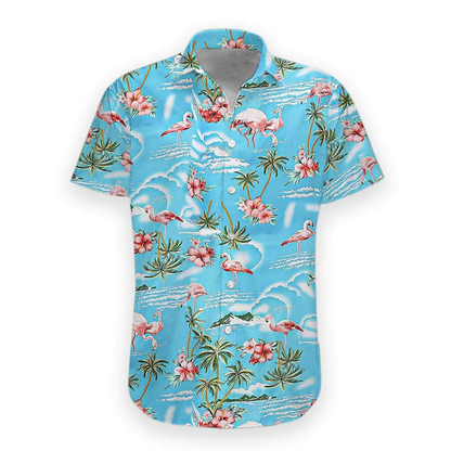 3D Flamingo Hawaiian shirt, Mens Hawaiian Aloha Beach Shirt, Hawaiian Shirts for Men HO1087