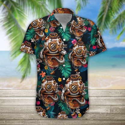 3D Octopus Hawaii Shirt, Summer Hawaiian Shirts Casual Short Sleeve Shirt Men HO1144