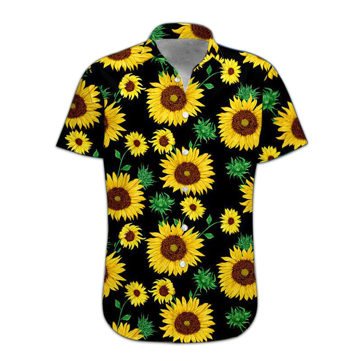 3D Sunflower Hawaii Shirt, Hawaiian Shirts for Men, Women Print Button Down Shirt HO1078