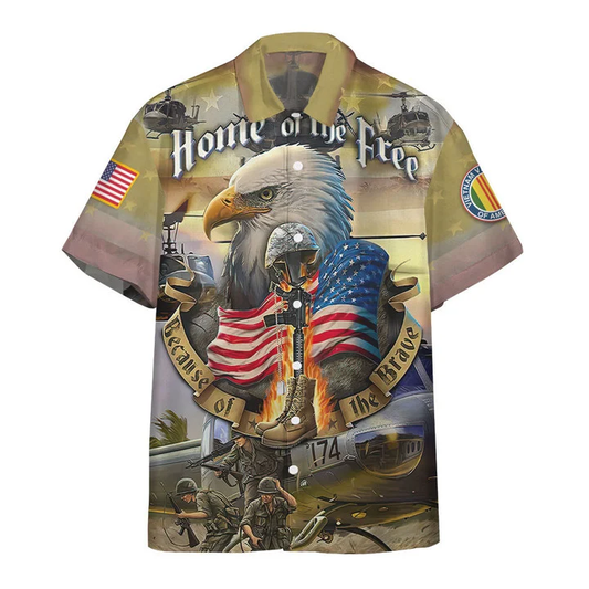 3D Vietnam Veteran Home Of The Free Custom Hawaiian Shirt HO2406