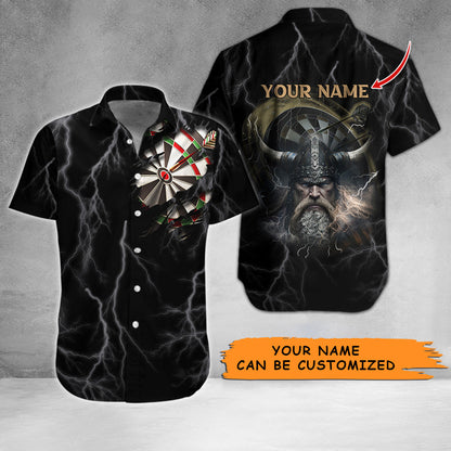 Customized Name Darts Hawaiian Shirt, Personalized Name Darts And Viking Hawaiian Shirts - Gift For Darts Lovers HO3459