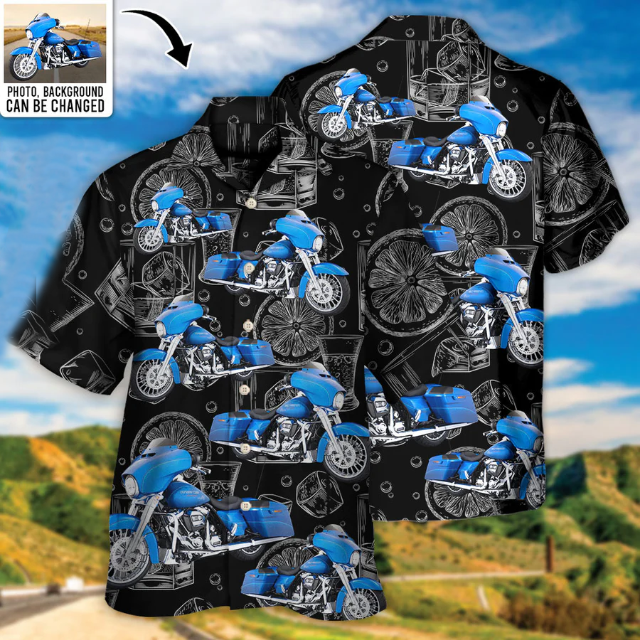 Motorcycle Biker Racing Custom Photo - Hawaiian Shirt - Personalized Photo Gifts, Custom Photo Gifts, Personalized Gifts Ideas HO4262