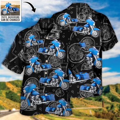 Motorcycle Biker Racing Custom Photo - Hawaiian Shirt - Personalized Photo Gifts, Custom Photo Gifts, Personalized Gifts Ideas HO4262