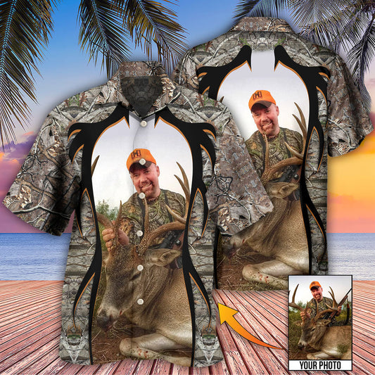Hunting Lover Cool Pattern Custom Photo - Hawaiian Shirt, Hunting Shirt, Idea Gift for Hunter HO4249