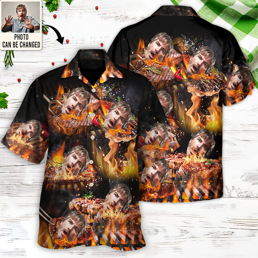 BBQ Grill Funny Style Custom Photo - Hawaiian Shirt - Personalized Photo Gifts, Summer Shirt HO4261